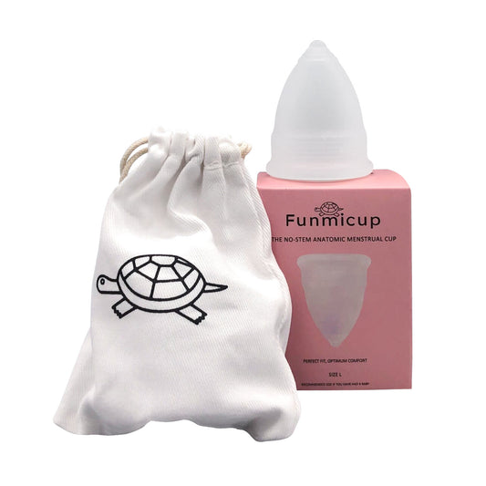 Funmicup No-stem Anatomic Menstrual Cup - Large white background