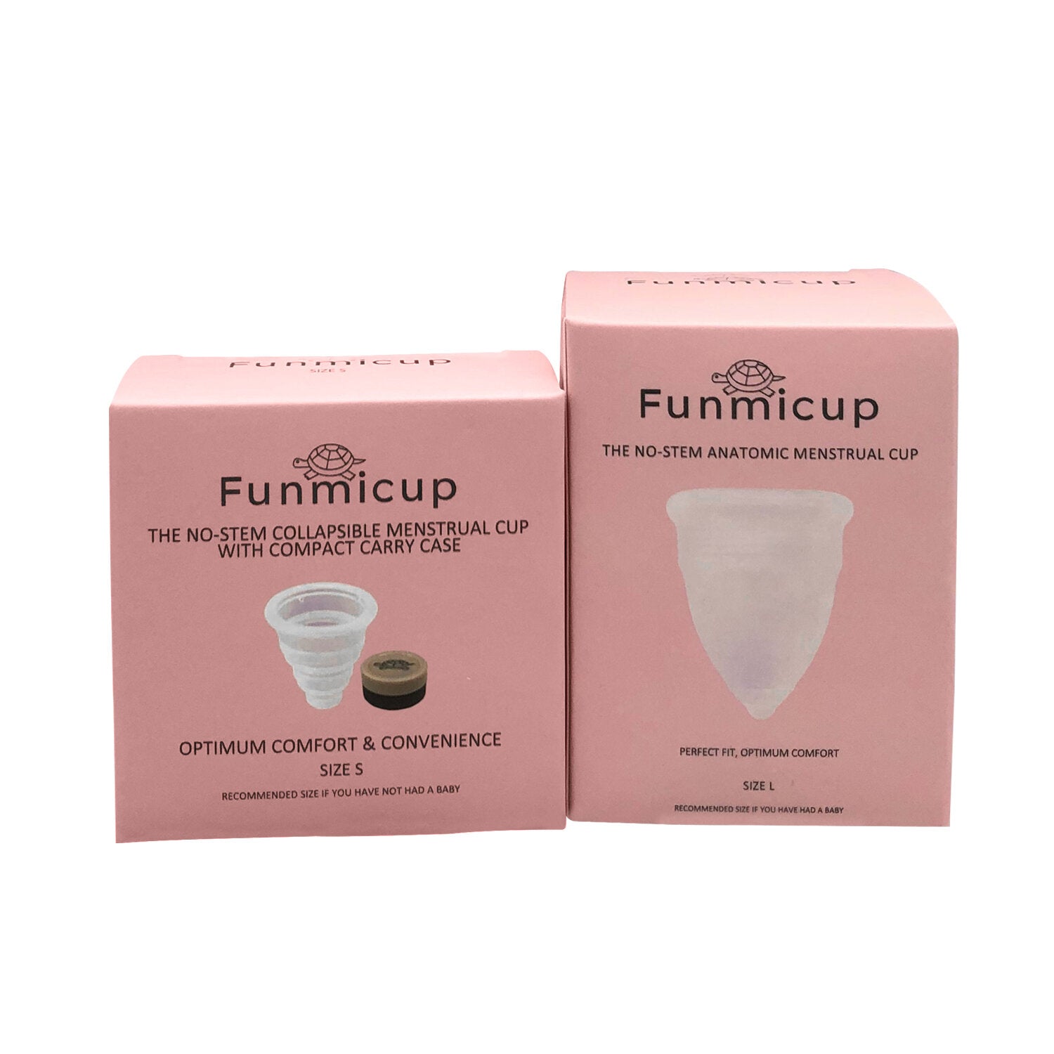 Buy both no-stem menstrual cups and save