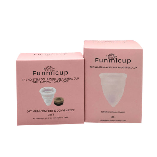 Buy both no-stem menstrual cups and save