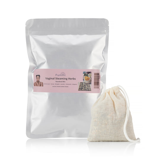 Funmi Vaginal Steaming Herbs Standard Mix pack and bag
